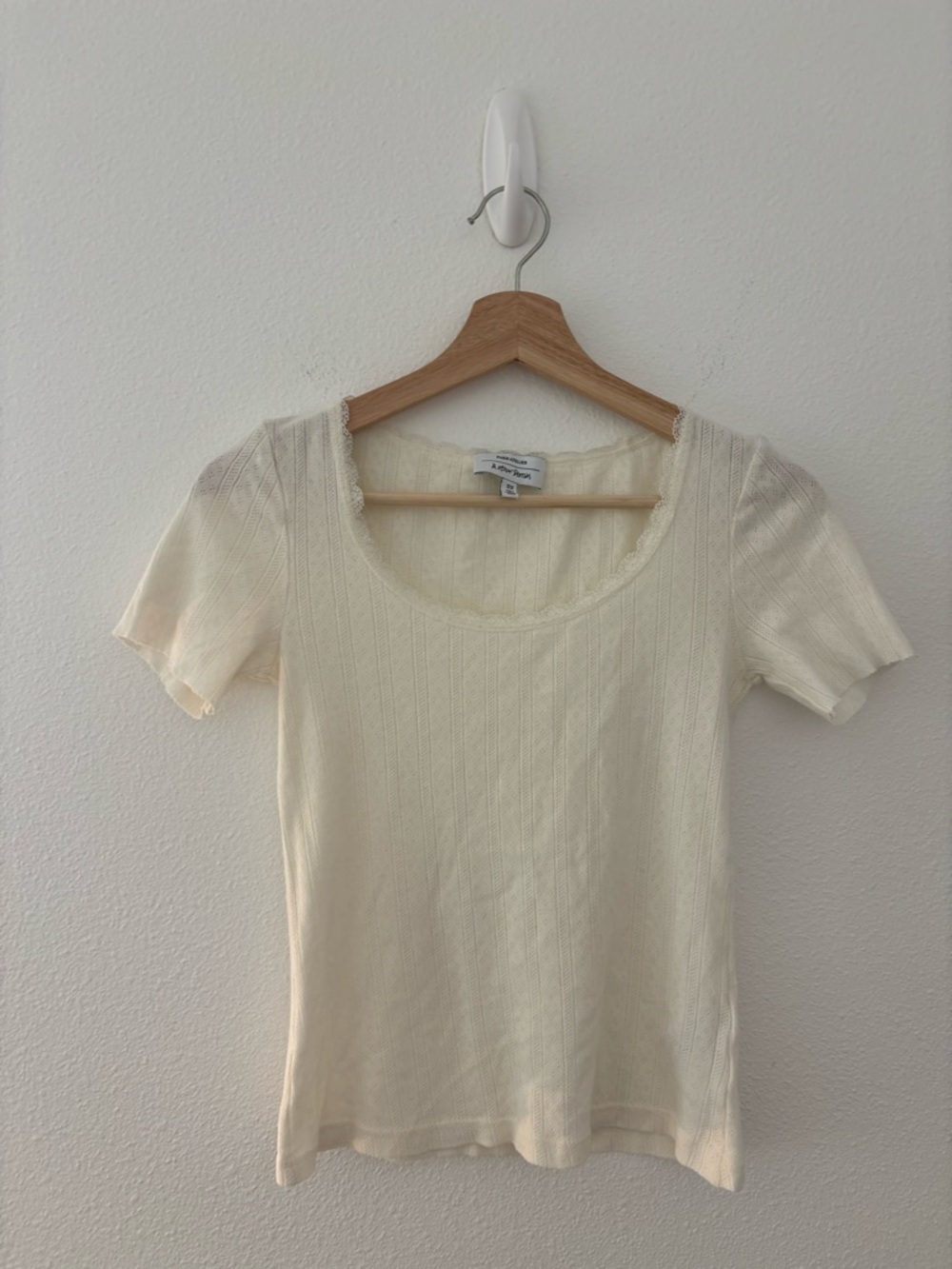 & other stories pointelle top in white